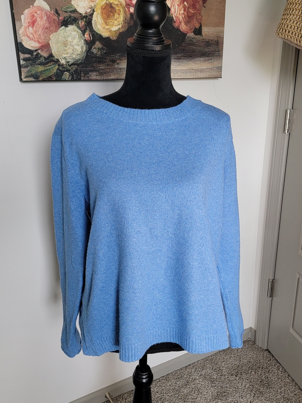 J. JILL Classic Crewneck Sweater in Light Blue